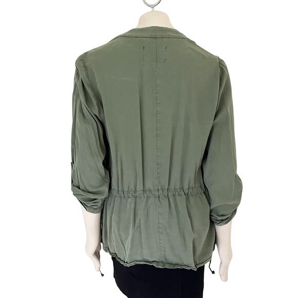 SANCTUARY Draped Front Chambray Anorak Jacket in Army Green  SZ M - Picture 5 of 9